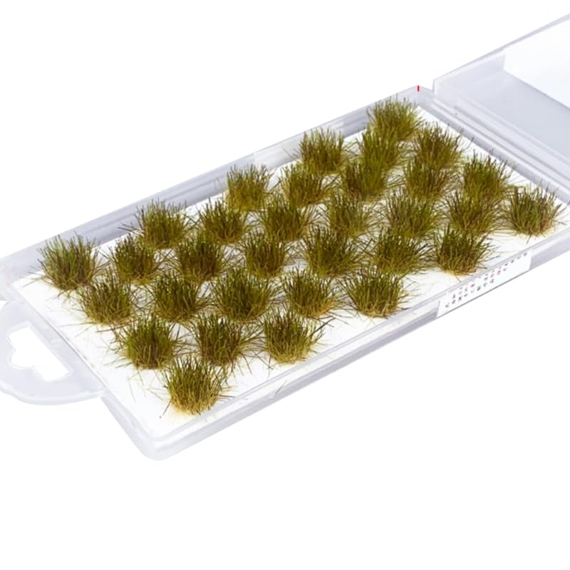 SOFPLATE 1 Boîte De 20 Mini Touffes D'herbe Pour Modélisme Ferroviaire Herbe Statique En Vrac Fausse Résine Brune Plante Touffue Fournitures De Décoration Pour Modélisme Ferroviaire Décorations De Mi