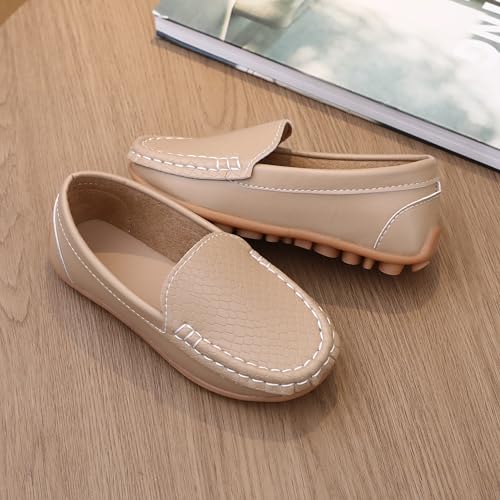 Image of Boys Loafers PU Leather Slip-On Toddler Dress Shoes Non-Slip Sole Kids Moccasins for School Events and Daily Wear