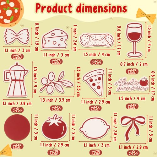 Image of BeYumi That's Amore Table Confetti - 300Pcs Italian Themed Food Party Decor | That's Amore Party Decoration Italian Bow Pasta Pizza Wine Decor Bridal Shower Engagement Wedding Anniversary Dinner Supplies
