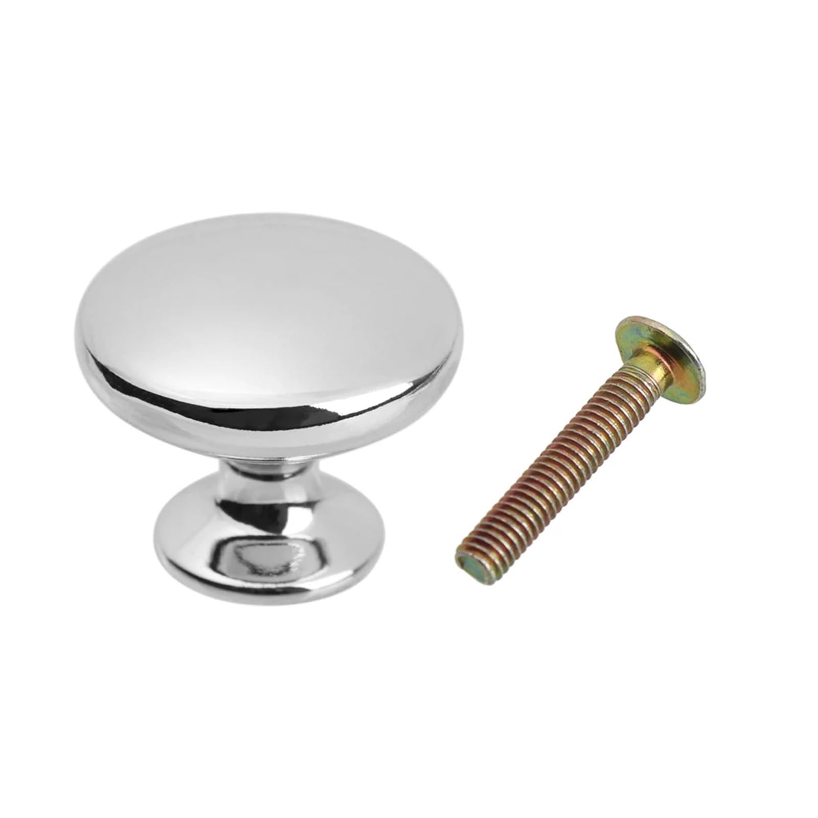 GIYXHU 10pcs Cupboard Retro Round Shape Cabinet Antique Brass Dresser Door Handle Wardrobe Pulls Drawer Knob for Cupboard(30mm-Silver)