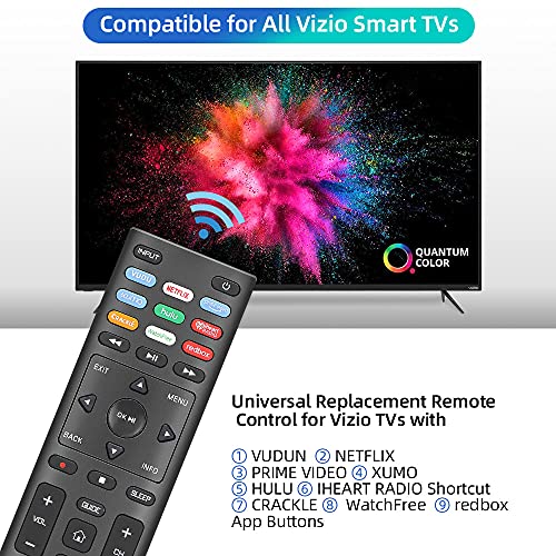 Universal Smartcast Tv Remote For All Vizio Led Lcd Hd 4K Uhd Hdr Smart Tvs With 9 Shortcuts, Sleep Mode #TOP4