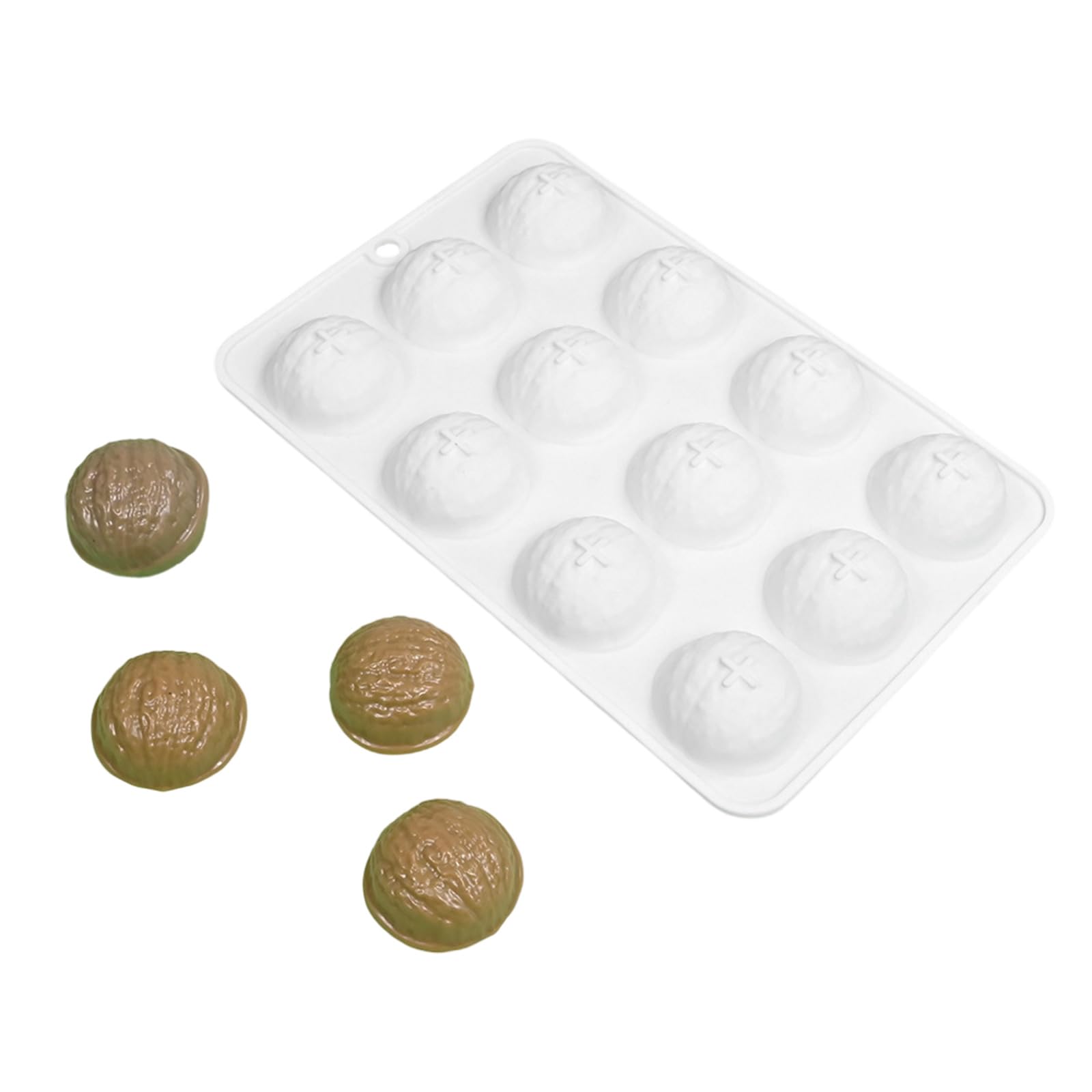 Tsophreniq Sturdy Silicone Molds for Shape Sweet 12 Cavity Baking Tool for Home and Professional Use in Kitchens Nut Shape Baking Pans