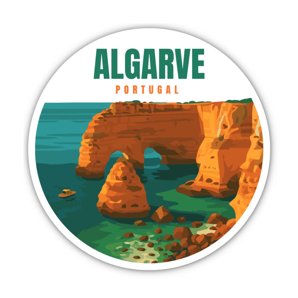Havati Vibe Sticker. Sticker: 200 Mm, 1 Piece, Algarve Portugal Giant Travel Sticker, Round
