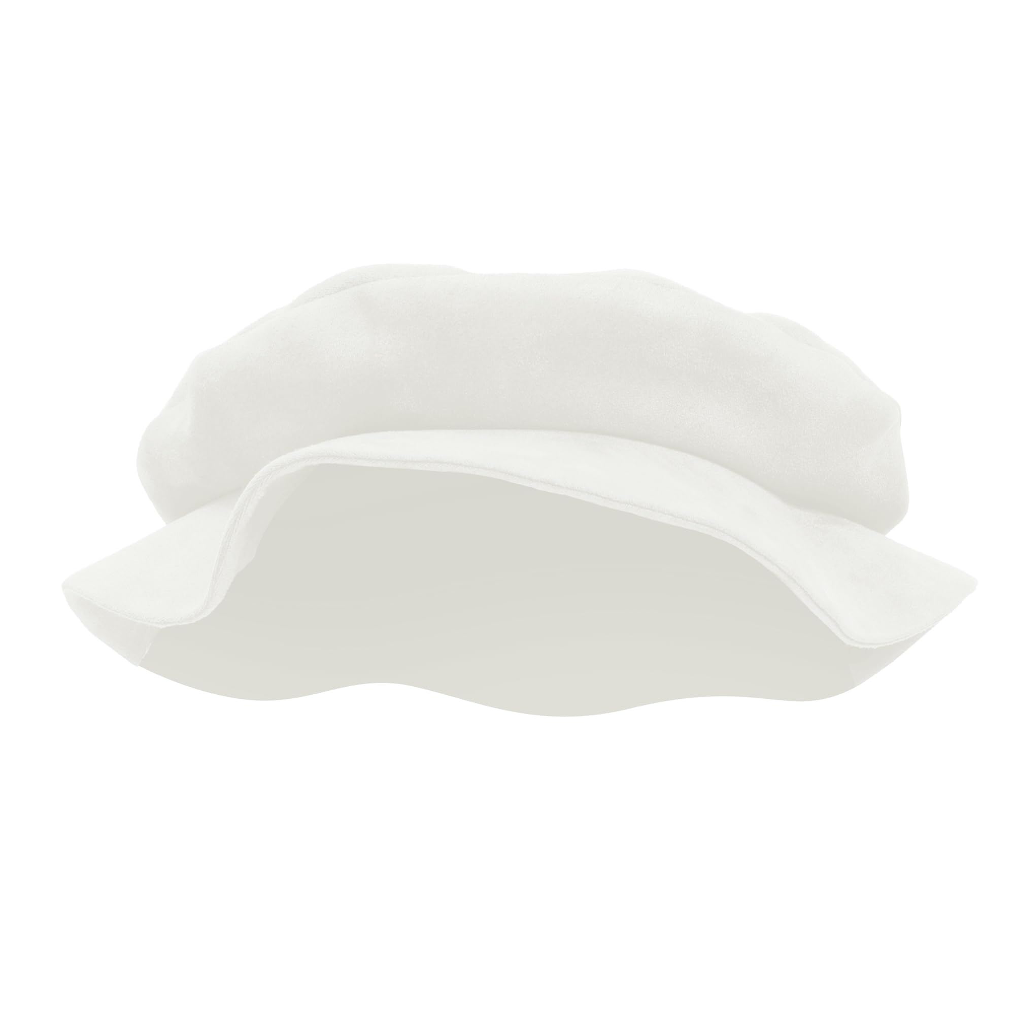 FURPHI Medieval Tudor Flat Cap Faux Suede Beret Hat Renaissance Festival Costume Accessories for Men Women (White)