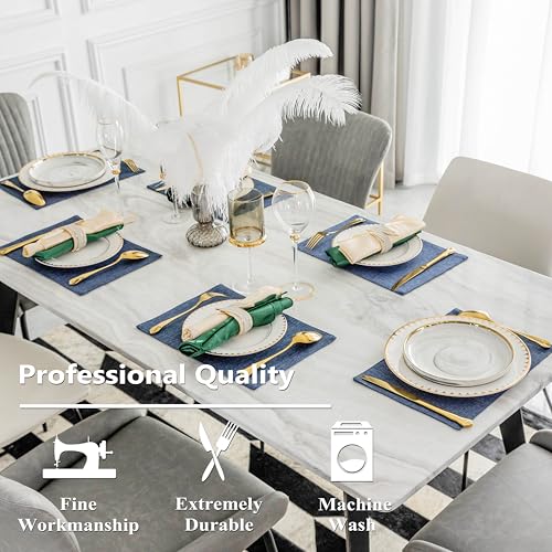 image for Home Brilliant Set of 8 Placemats Blue Placemats Heat Resistant Dining