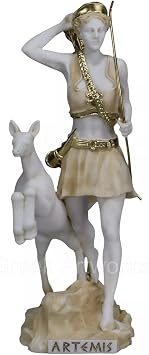 Generic Artemis Diana Greek Roman Goddess of The Hunt Statue Sculpture Patina 6.69 in