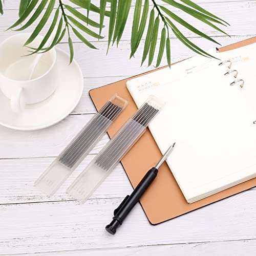 Kinbom Construction Pencils With Sharpener, Solid Pencil With 13Pcs Woodworking Pencil Refills, Deep Hole Marker For Architect Marking Drawing Craft Making (Black) #TOP2