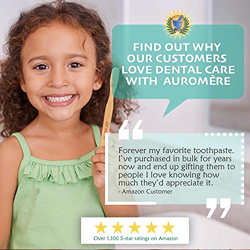 Auromere Ayurvedic Herbal Toothpaste, Fresh Mint - Vegan, Natural, Non GMO, Fluoride Free, Gluten Free, with Neem & Peelu (4.16 oz), 2 Pack