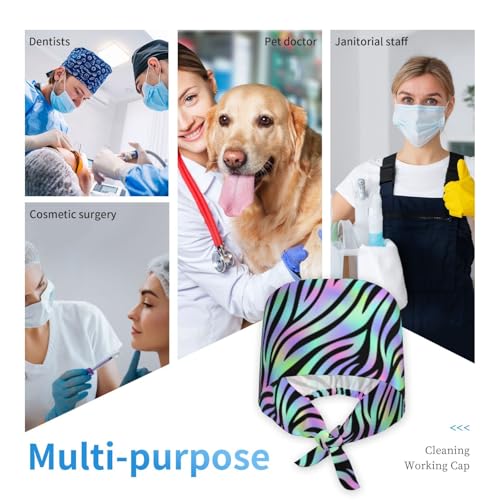Image of Breathable Working Cap with Adjustable Sweatband Scrub Cap for Men /Women | Breathable Working Cap with Adjustable Sweatband Scrub Cap for Men /Women