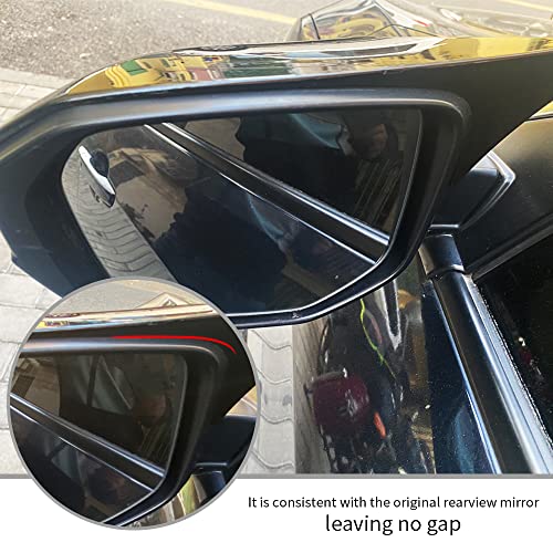 Car Ox Horn Side Rearview Mirror Cover Wing Mirror Protect Decorate Covers Auto Exterior Decoration Accessories For Honda 10Th Gen Civic 2016 2017 2018 2019 2020 2021 (Bright Black) #TOP3