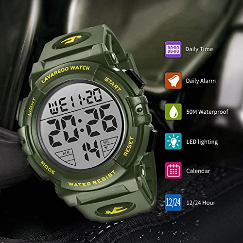 Image of L LAVAREDO Digital Men's Watch (Black Dial Black Colored Strap)