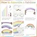 Pastel Rainbow Birthday Decorations 182Pcs Rainbow Party Supplies, Include Pastel Balloon Arch Kit with Rainbow Foil Balloons Streamer Backdrop Tablecloth Banner Garland Cake Toppers Paper Pompoms