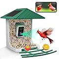 Kurain® Smart Bird Feeder with Camera, 2.4G/5G WiFi, Video Birds Feeder with Solar Panel, AI Identify, Live View, Capture Bird Video, Large-Capacity, Instant Arrival Alerts, Ideal Gift for Family