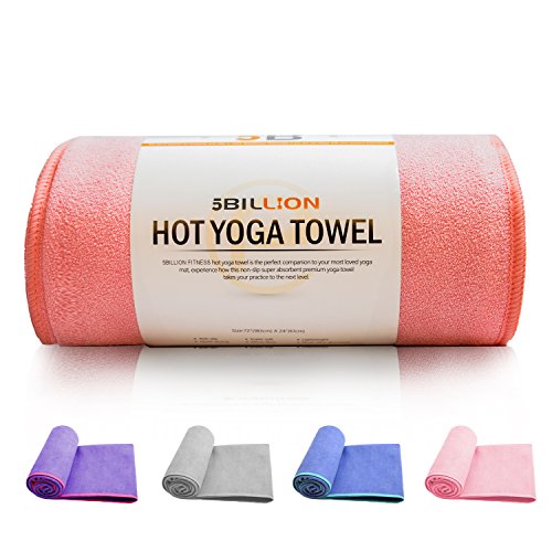 5BILLION FITNESS Yoga Towel Mat 24x72" Carry Bag