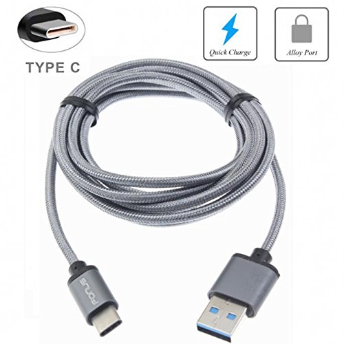 Amazon.com: Gray Durable Braided 6ft Long Type-C Cable Rapid