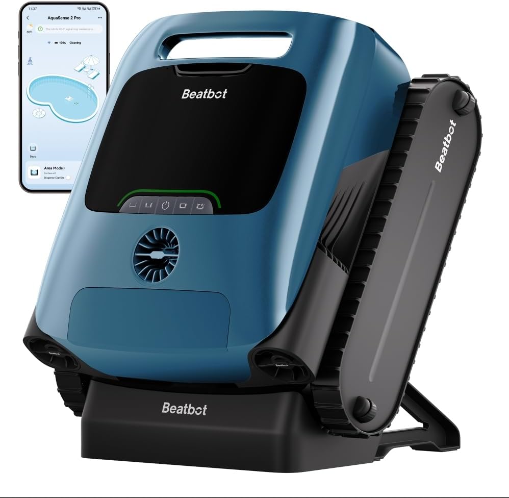Beatbot Aquasense 2 Pro Cordless Robotic Pool Cleaner, Unmatched 5-In-1 Cleaning, Surface Parking, Skimmer With App Control, Water Clarification, For Pools Up To 3,875 Sq.Ft (Green)