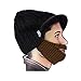 Beard Head Stubble Rider Beard Beanie - Original Handmade Brimmed Hat and Removable Beard Brown