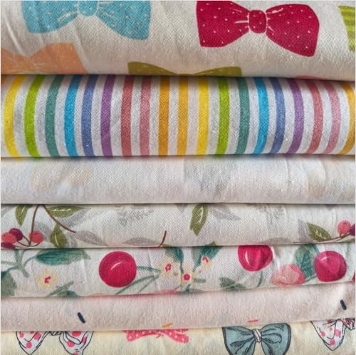 Image of Cotton Fabric DIY Making Supplies Quilting Patchwork Fabric Fat Quarter Bundles DIY for Quilting Cotton Patchwork Cushions (Beige, 9.8 inch x 9.8 inch)