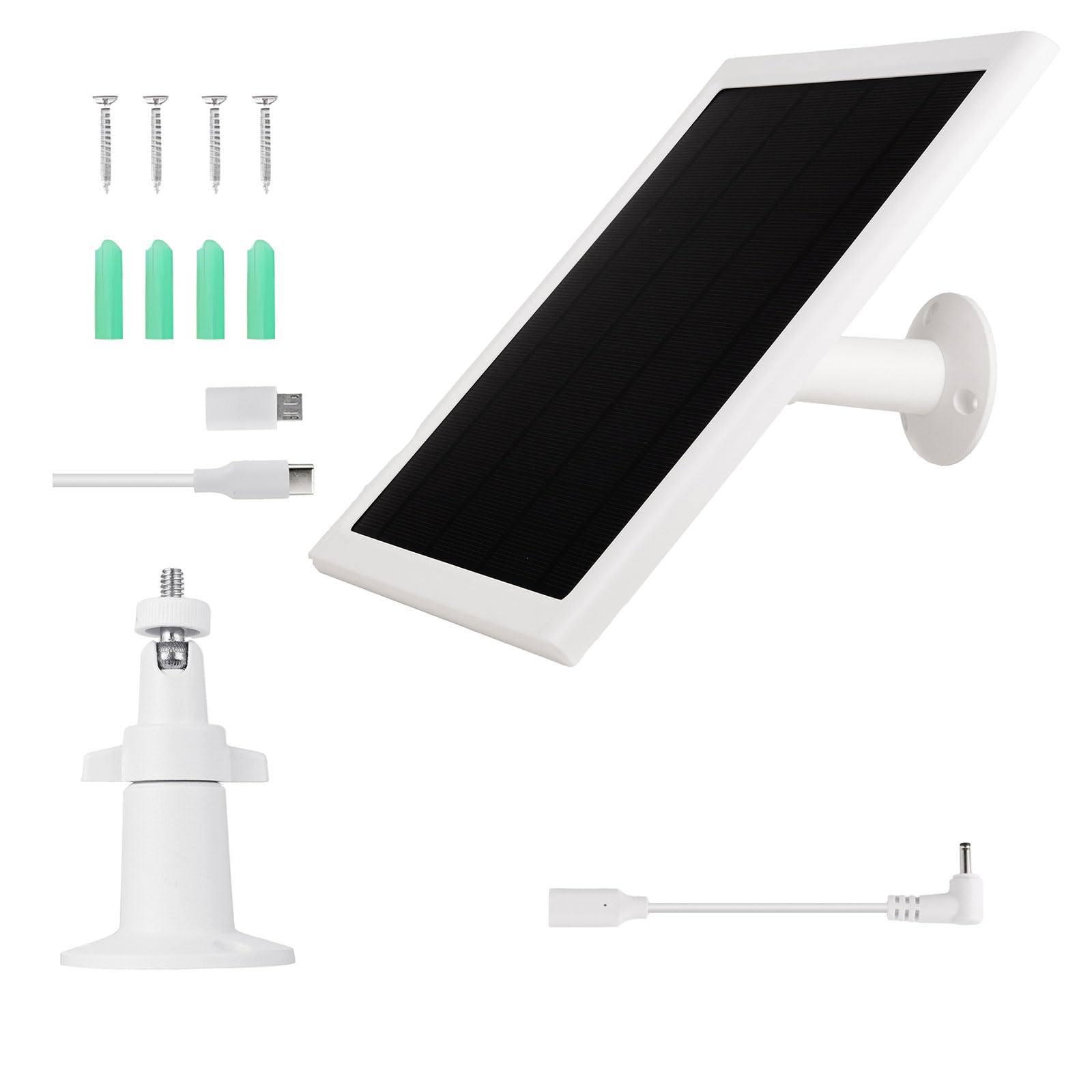 Elnwnnkc White (Pack Of 1) Efficient Photovoltaic Supply 8W5v Camera Power Easy Setup Remote Areas Solar