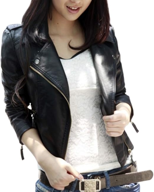 Amazon Lunar Maria ライダース ジャケット レディース 黒 コート 革ジャン フェイクレザー 黒 L コート ジャケット 通販