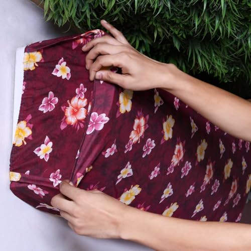 Image of AC Cover for Indoor & Outdoor Unit | Waterproof, Dustproof, All-Weather Protection Against Dust, Rain & Sun (Split AC Cover Printed Maroon, Upto 1.5 Ton)