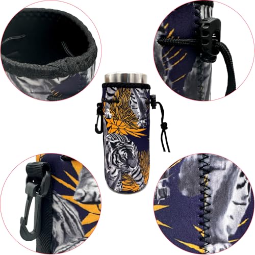 Image of Wanty Neoprene 20 Oz Insulated Water Drink Bottle Cooler Carrier Cover Sleeve Tote Bag Pouch Holder Strap for Climbing Cycling and Running Outdoor Activities