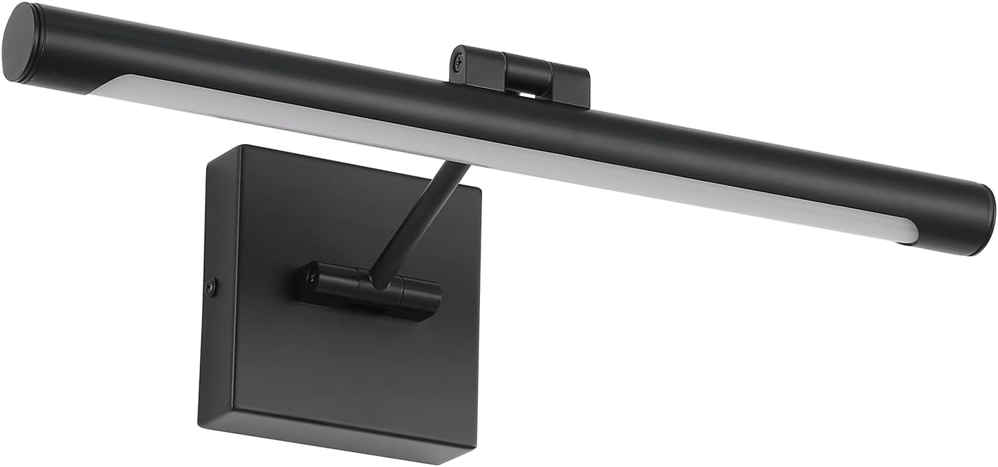 Joosenhouse LED Picture Light Fixtures 16.53" Inches Long Modern Black Wall Lamps with Rotatable Lighting Tube Picture Frame Lights for Paintings 7W(50W Eqv.) Hardwired Connection 3000K