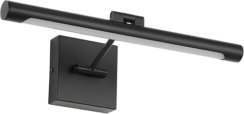 Joosenhouse - Lámparas de pared negras modernas de 16.54 pulgadas de largo con tubo de iluminación giratorio, marco de fotos para pinturas de 9 W