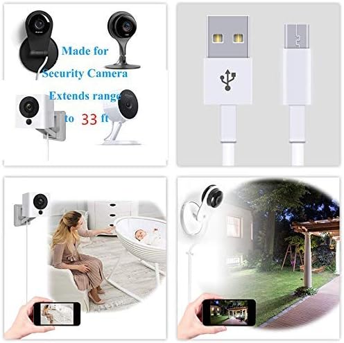 baolongking Power Cable for WyzeCam,WyzeCam Pan,YI Camera,NestCam Indoor,Netvue,KasaCam Indoor,Furbo Dog,Blink,USB to Micro USB Charging Cord for Security Camera (5m)