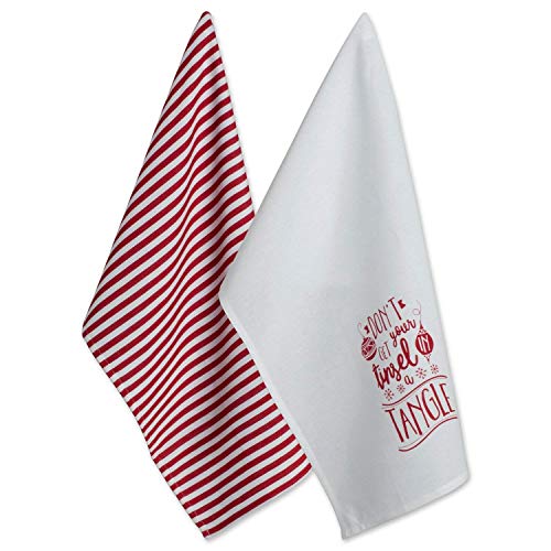 Image of DII Christmas Tea Towels Decorative Kitchen Dish Towel Set, 18x28, Tinsel in a Tangle, 2 Piece