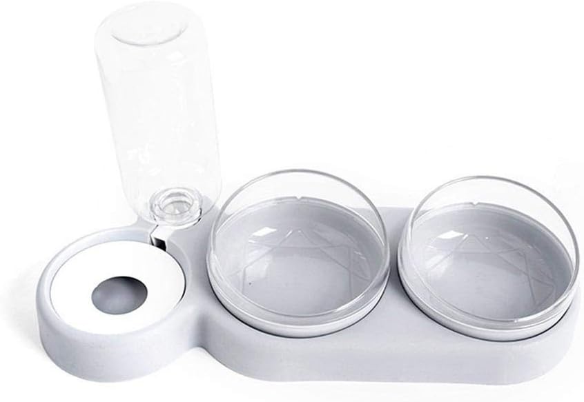 Dog Bowls Cat Bowls Cat Double Bowl with Auto Water Dispenser Dog Cat Food Bowls Drinking Raised Stand Dish Bowl Pet Bowl Pink