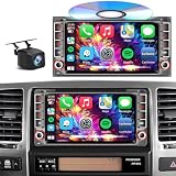 CD/DVD Player Car Radio for Toyota 4Runner 2003-2009, Tundra 2003-2006, Sequoia 2003-2007，Highlander 2001-2007，for Scion xA 2003-2006,xB 2003-2015 7' Touchscreen Carplay Android Auto/Subwoofer/AM FM