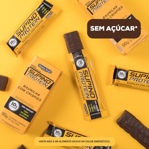 Banana Brasil Display Barra De Proteína Supino Protein Baunilha Com Crispies - 12 Unidades De 30G
