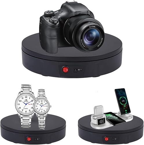 Miniatura 49 de JAYEGT Soporte de exhibición giratorio motorizado, carga de 330 libras, tocadiscos eléctricos giratorios de 360 grados para exhibición de productos