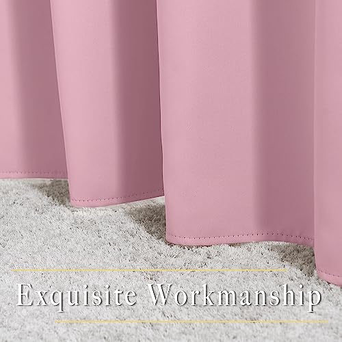 NICETOWN Privacy Room Divider Curtain Thermal Blackout Curtain for Patio Door, Living Room, Bedroom Partition and Shared Office Space, 1 Grommet Panel, Rouge Pink, 100 inch x 108 inch Long