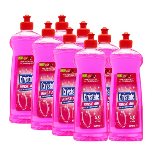 Crystale Dishwasher Rinse Aid - Pink Grapefruit and Pomegranate - Pack of 8