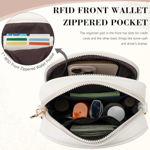 Image of Small Crossbody Bags for Women, RFID Phone Purse with Card Slots, Triple Compartments Lightweight Shoulder Bag