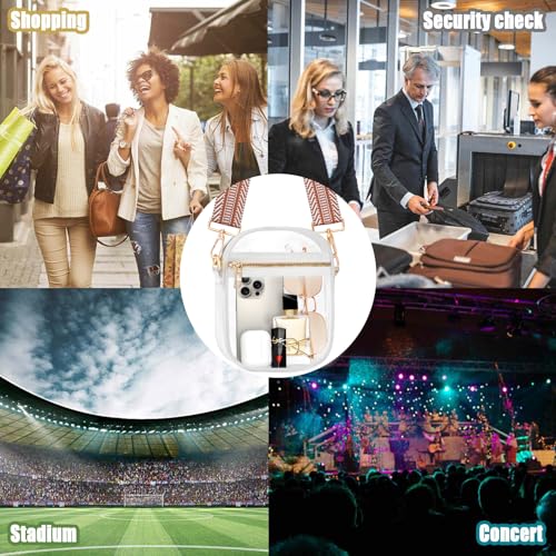 Image of Fibrdoo Clear Crossbody Purse Bag, Clear Bag Stadium Approved with Front Pocket for Concerts Sports Festivals