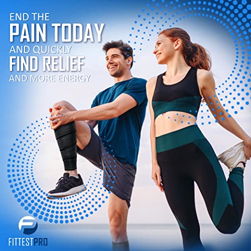 Calf Compression Sleeves And Leg Wraps (4 Piece) Shin Splint Support, Calve Guards For Men And Women - Braces Provide Healthy Circulation Pain Relief For Running, Basketball, Cycling, Maternity (L/Xl) #TOP5