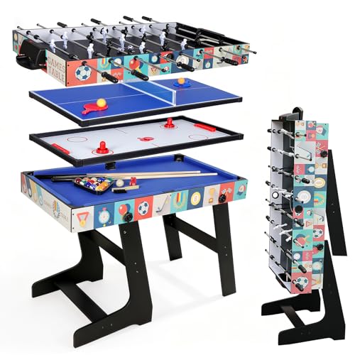 HLC Table multijeux 4 en 1, intégrant Baby-Foot,...