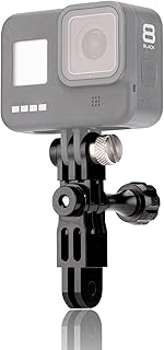 Lammcou Action Camera Metal Adjust Arm Straight Joints Mount, Aluminum Alloy Same Direction Straight Joints Mount & Thumb Screw Compatible with Gopro Max Hero 9 8 OSMO Action Camera Accessory-Black