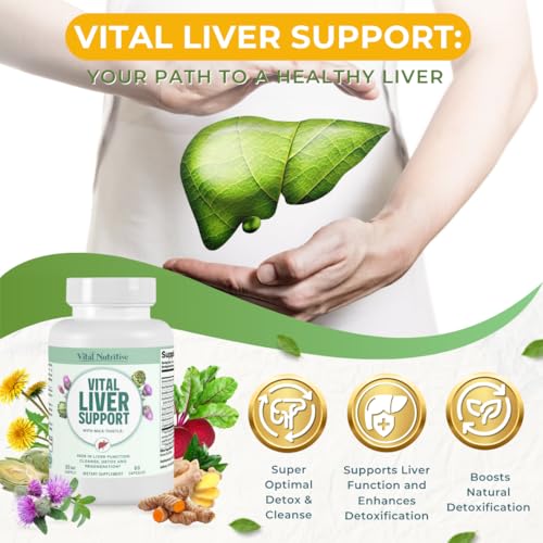 Vital Nutritive Vital Liver Support - Premium Liver Cleanse Detox & Repair Formula With Milk Thistle Supports Liver Health thumb #2