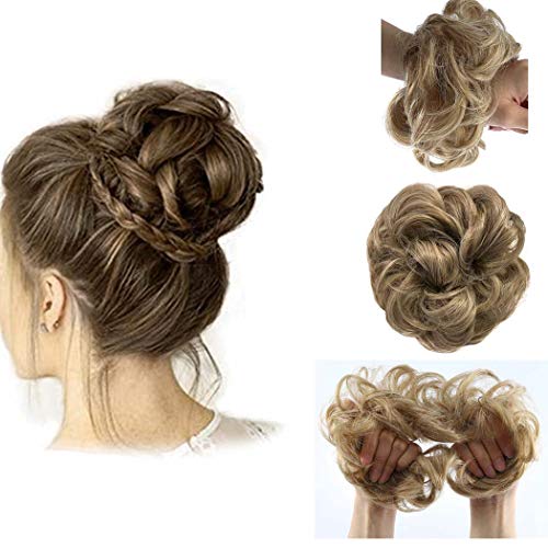 Evild Messy Bun Hairpieces Curly Hair Scrunchies Chignon Updo Bun Extensions Synthetic Ponytail Hair Donut for Women and Girls (27/613)
