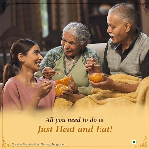 Image of Kitchens of India Awadhi Badam Halwa, ITC Ready to Eat Indian Food, Just Heat and Eat, Microwavable, 200g (Pack of 3)