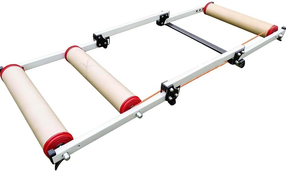 Foldable 3-Section Bike Roller Trainer, Indoor Cycling Station, for Road Bikes, Mountain Bikes and Fitness Training