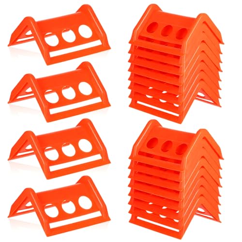 LIQWEI 20 Pack Flatbed Edge Protectors for Cargo Loads, Thick Plastic Corner Protectors Tie Down Strap Corner Protector Edge Protector for Pallets Trailer Truck Cargo Protection (Orange)