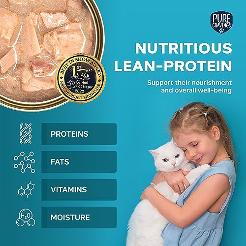Image of Pure Cravings Wet Cat Food Canned Mackerel Cutlets in Gravy, Every Catch is Mercury Tested, Moist Can Fish for Cats, Grain-Free, Protein, Non-GMO, Pack of 12