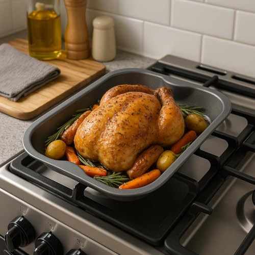 28cm 2X Roasting Baking Tray Pan Small Single Portion Non Stick Made in England - Image 2