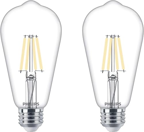 Miniatura 2 de Philips LED Espiral transparente vintage sin parpadeo ST19 regulable, tecnología EyeComfort, 500 lúmenes, luz diurna (5000 K), 5.5 W  60 W,