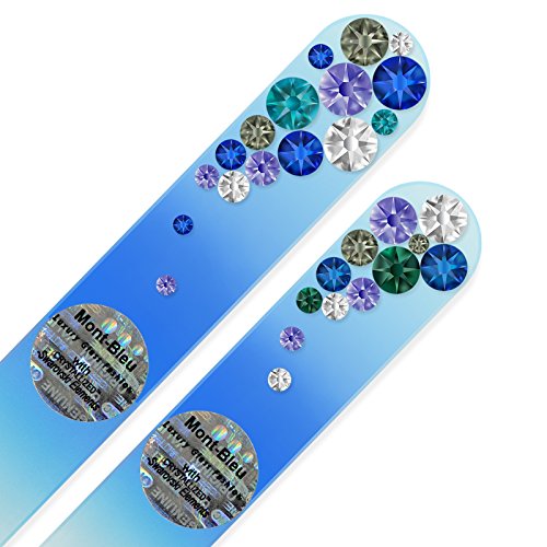 Geschenke für freundin - Mont Bleu Set bestehend aus 2 Glasnagelfeilen von Hand dekoriert mit Swarovski Elements… – Bild 4